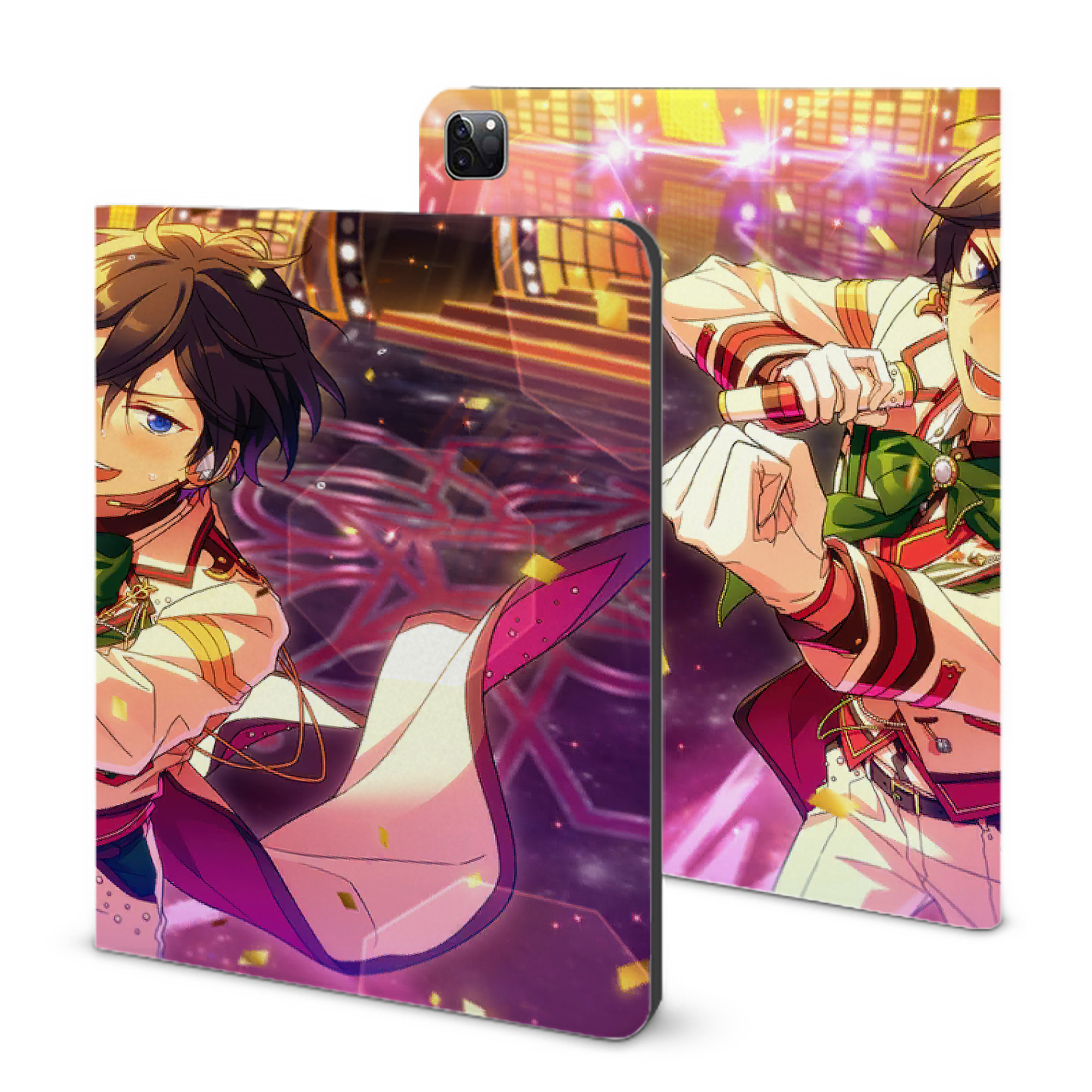 （画像用） あんさんぶるスターズ! Ensemble Stars IPad ケース ブック型 PUレザー TPU 耐衝撃 軽量 薄型 ペン収納なし 全面保護 IPad 各モデル対応
